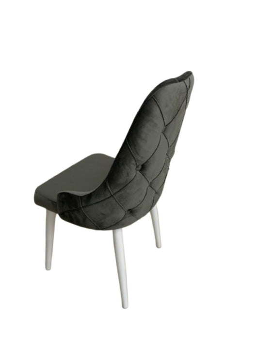 DINING CHAIR VESTA DARK GREY LEG/WHITE
