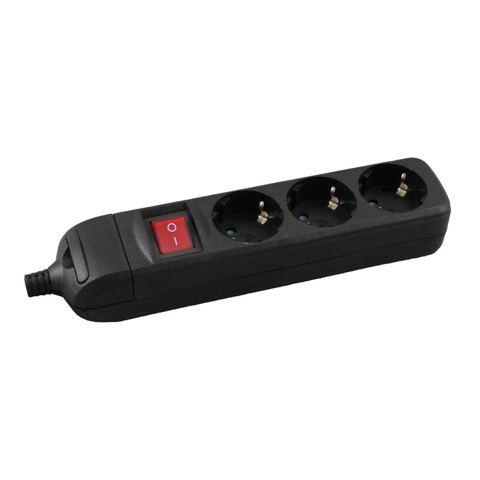 SWITCH WITH BUTTON BLACK 3X2P+E COMMEL