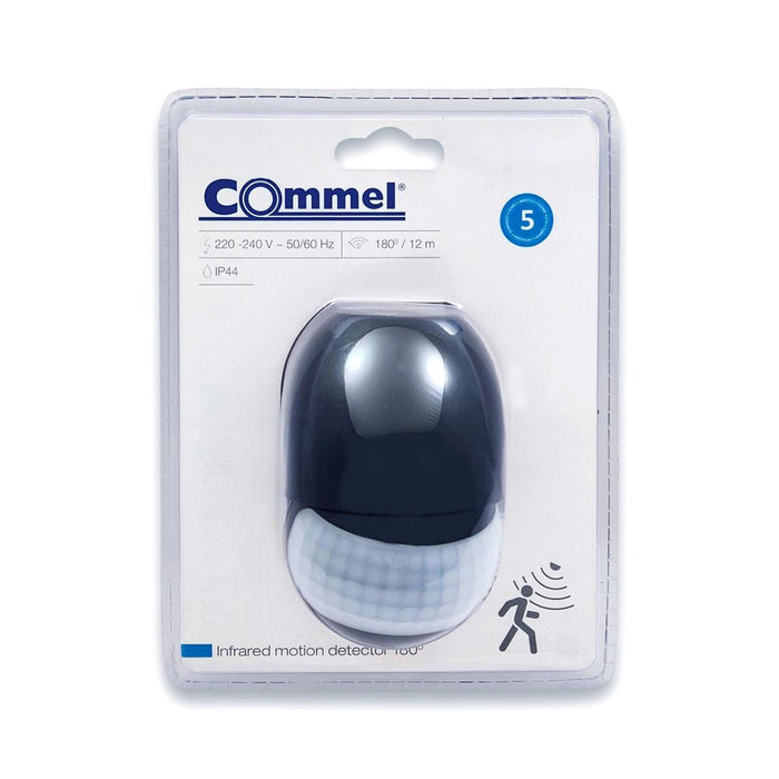 MOTION SENSOR PIR 180°H IP44 COMMEL