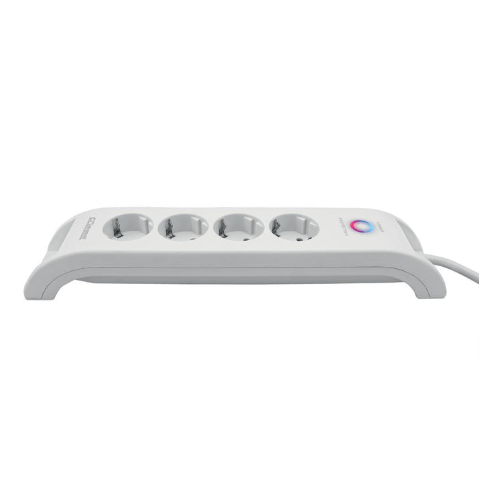 SWITCH 4X2P+E 2XUSBА 2M WHITE COMMEL