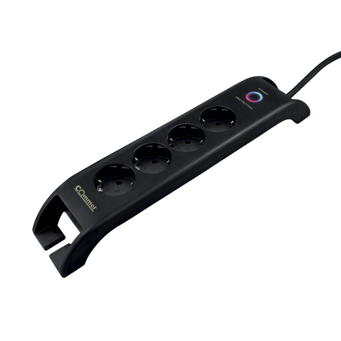 SWITCH 4X2P+E 2XUSBА 2M BLACKCOMMEL
