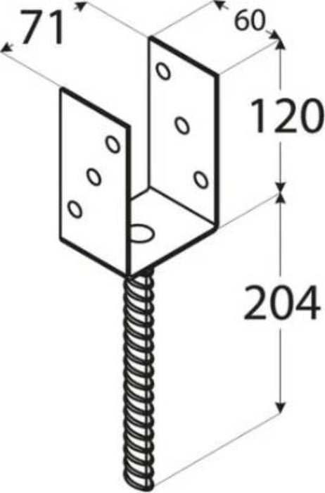 BEAM BASE PS70U 70X324 ZINC