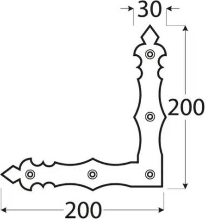L-SHAPED PLATE NAD2 200X200X30 BLACK