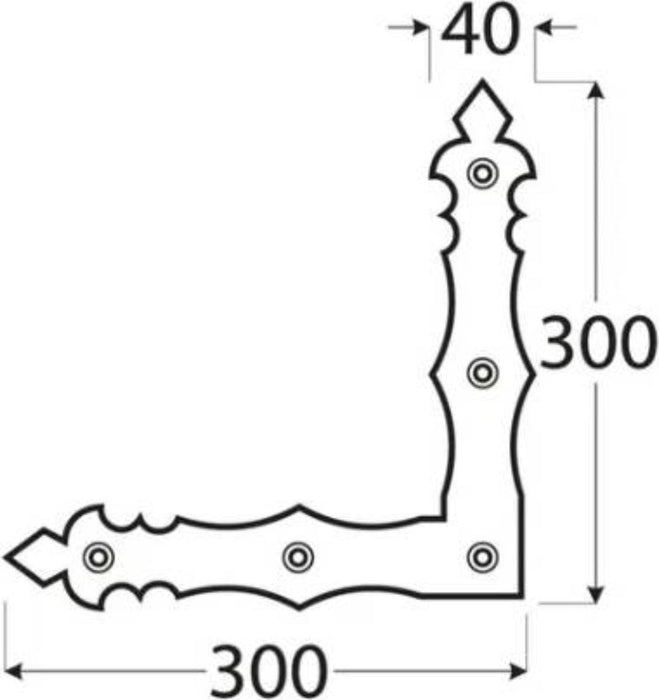 L-SHAPED PLATE NAD4 300X300X40 BLACK