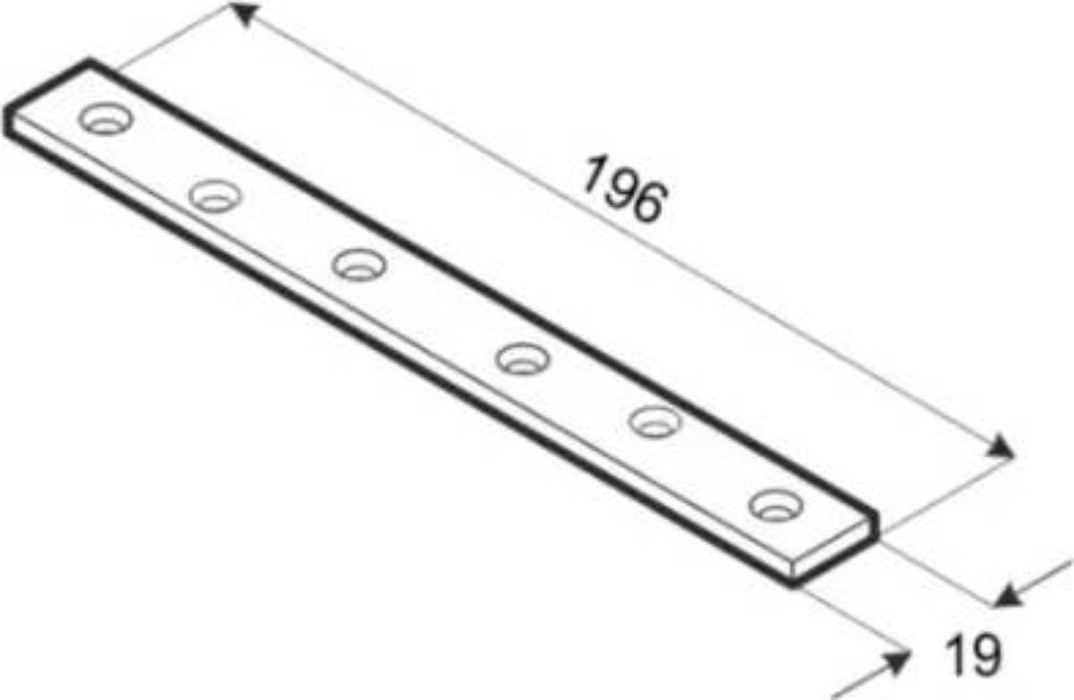 STRAIGHT NARROW PLATE LW200 196X19X2.0
