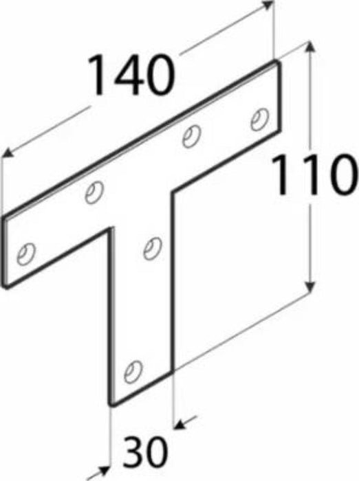 T-SHAPED PLATE KT140 140X110X30 ZINC