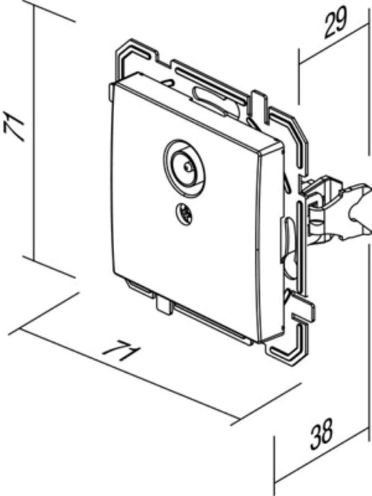 TV SOCKET END 0DB BLACK LOGIQ TEM