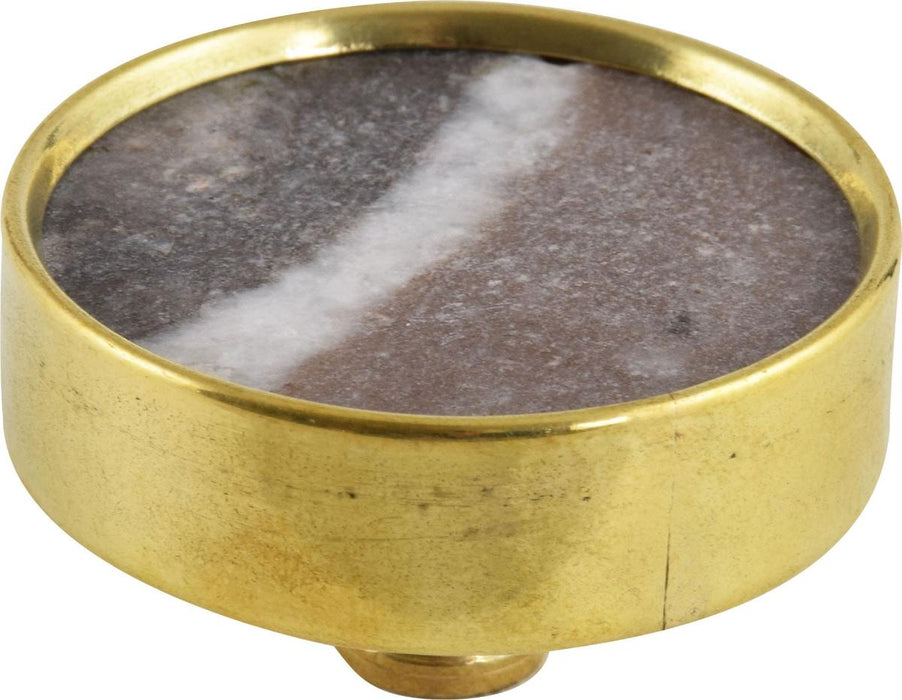 FURNITURE HANDLE 40X20MM MARBLE AND BRASS