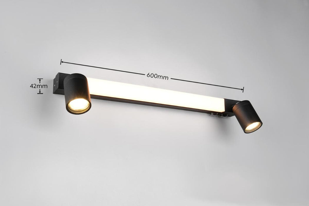 ENRICO BATHROOM LIGHT 6.5W+2XGU10 BLACK