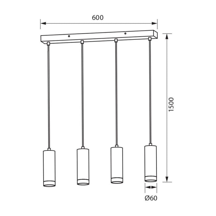 BENITO CHANDELIER 4XGU10 BLACK