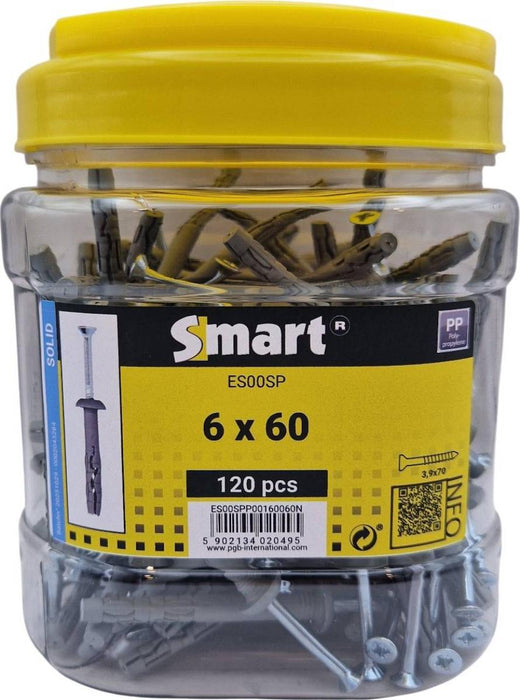 NAIL DOWEL WIDE COLLAR 6X60 PVC 120PCS