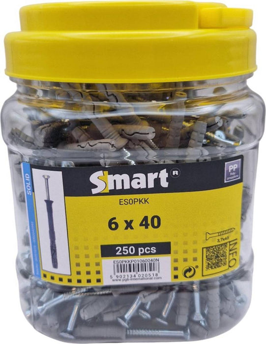 NAIL DOWEL WITH HIDDEN COLLAR 6X40 250PCS