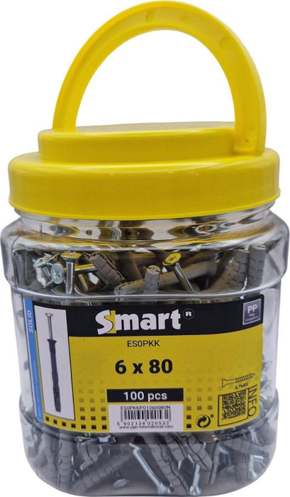 NAIL DOWEL WITH HIDDEN COLLAR 6X80 100PCS