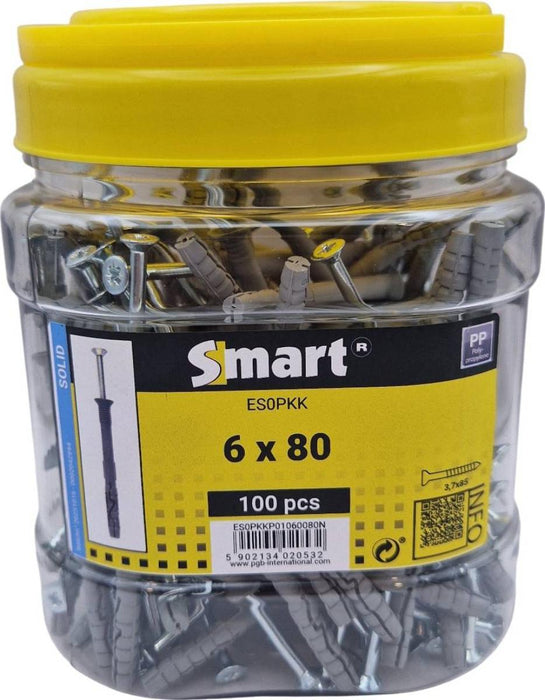 NAIL DOWEL WITH HIDDEN COLLAR 6X80 100PCS