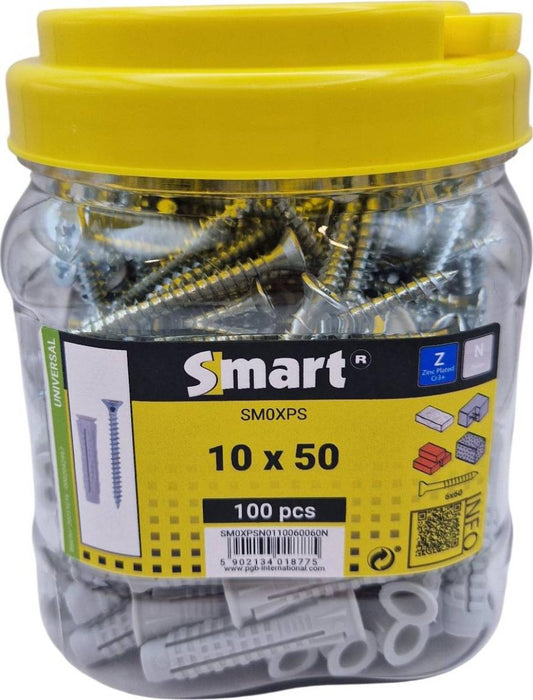 DOWEL SET WITH SCREW 10X50/6X60 100PCS