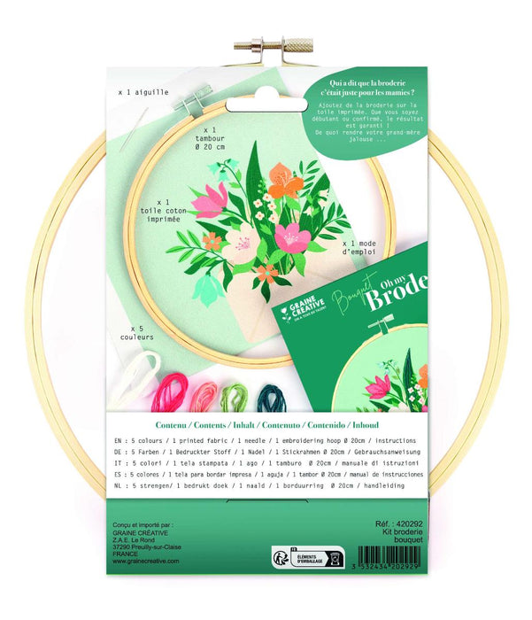 EMBROIDERY KIT Φ20CM FLOWERS