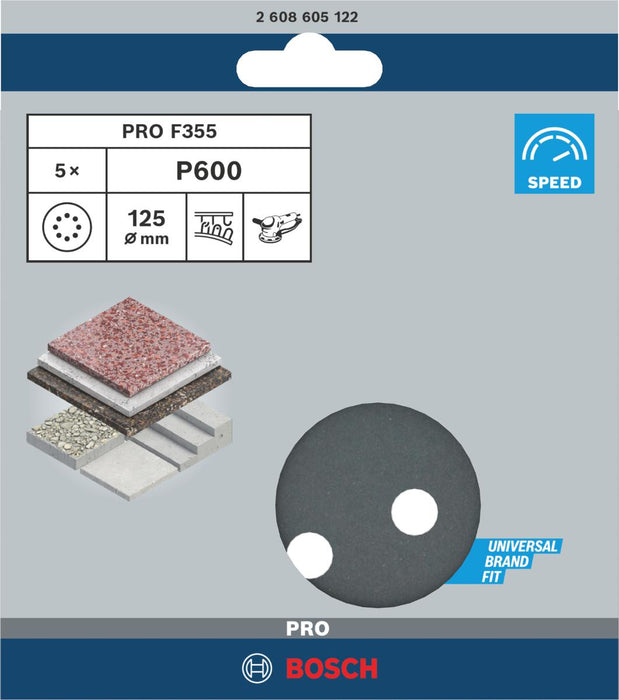 BOSCH ROUND SANDING PAPER F355 G600