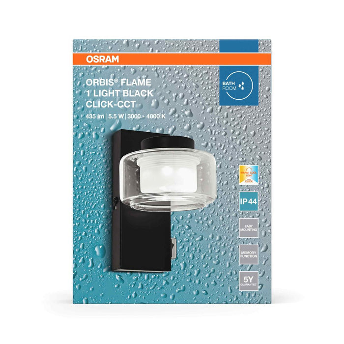 LED LAMP ORBIS FLAME 5.5W CLICK CCT IP44 BLACK LEDVANCE