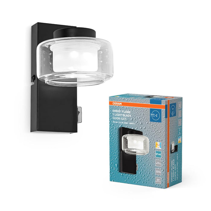 LED LAMP ORBIS FLAME 5.5W CLICK CCT IP44 BLACK LEDVANCE
