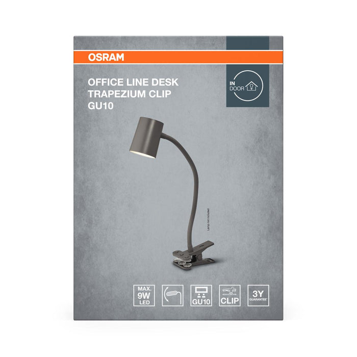 LAMP DESK TRAPEZIUM CLIP GU10 GRAY