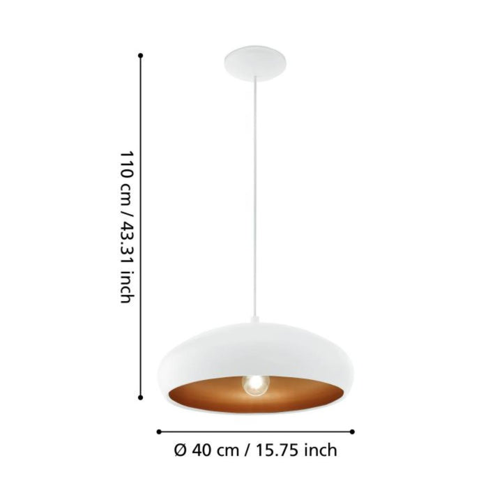 MOGANO PENDANT 1 1XE27 Ф400 WHITE