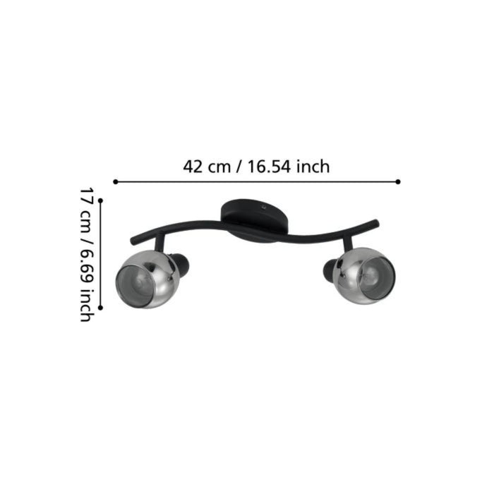 SPOT 2XE14 BLACK EGLO POLLICA