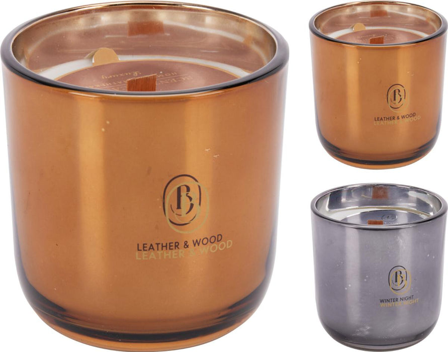 SCENTED CANDLE IN GLASS 9X9CM 2 COLORS