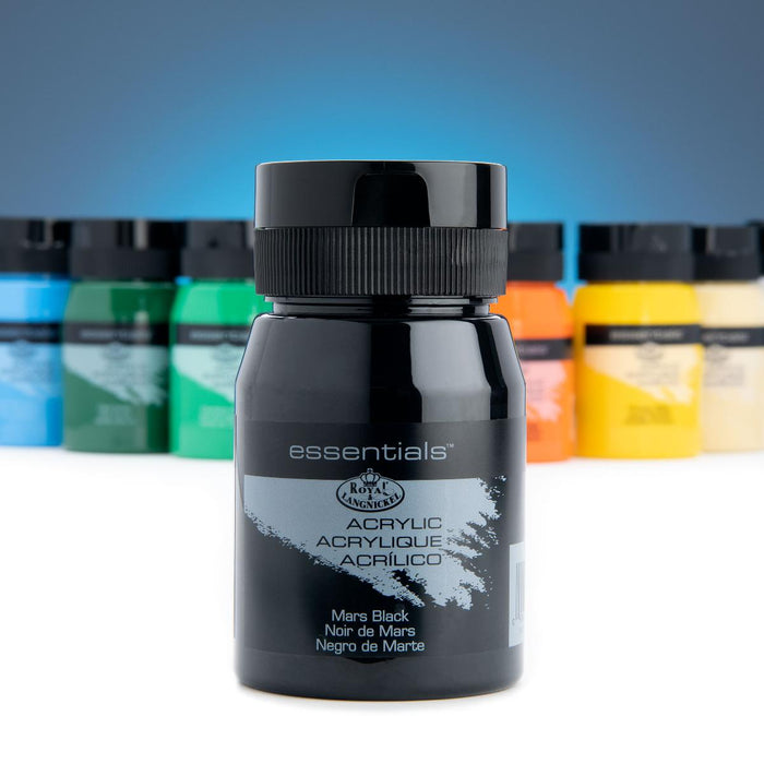 ACRYLIC PAINT 500ML ESSENTIAL BLACK