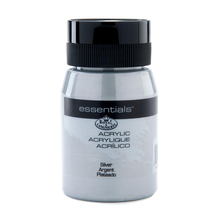 ACRYLIC PAINT 500ML ESSENTIAL SILVER