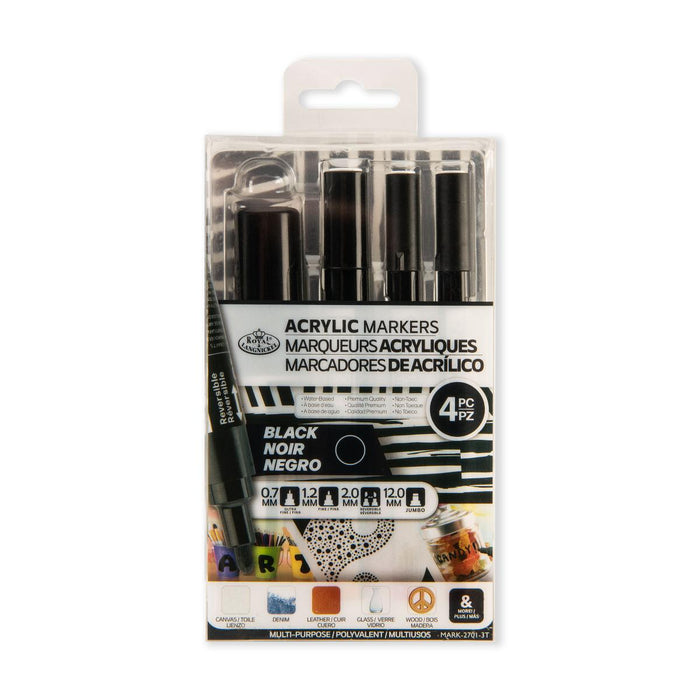 ARTIST ACRYLIC PAINT MARKERS 4PCS BLACK