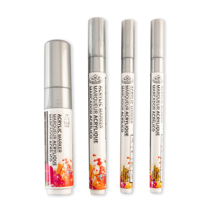 ARTIST ACRYLIC PAINT MARKERS 4PCS. SILVER