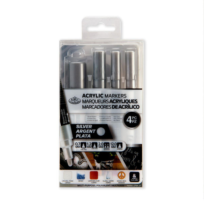 ARTIST ACRYLIC PAINT MARKERS 4PCS. SILVER