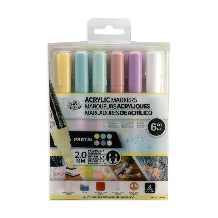 MARKERS 6PCS. REPLACEABLE TIPS PASTEL
