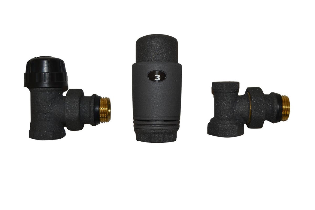CAYMAN -3 BLACK THS THERMOSTYLE ANGLE 1/2" THERMOHEAD SET