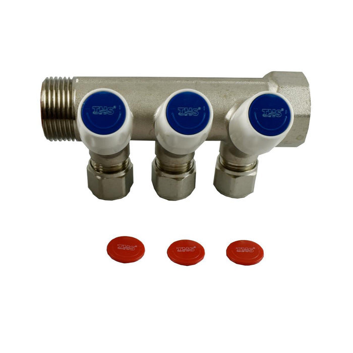STAMPED MANIFOLD WITH VALVES 3/4''HF16X3