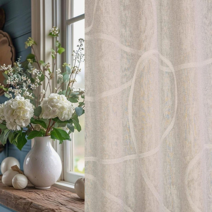 CURTAIN SEMI-TRANSPARENT PATTERNED WHITE 140X270