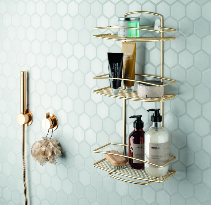 RECTANGULAR SHELF 3 LEVELS ONDA BRASS