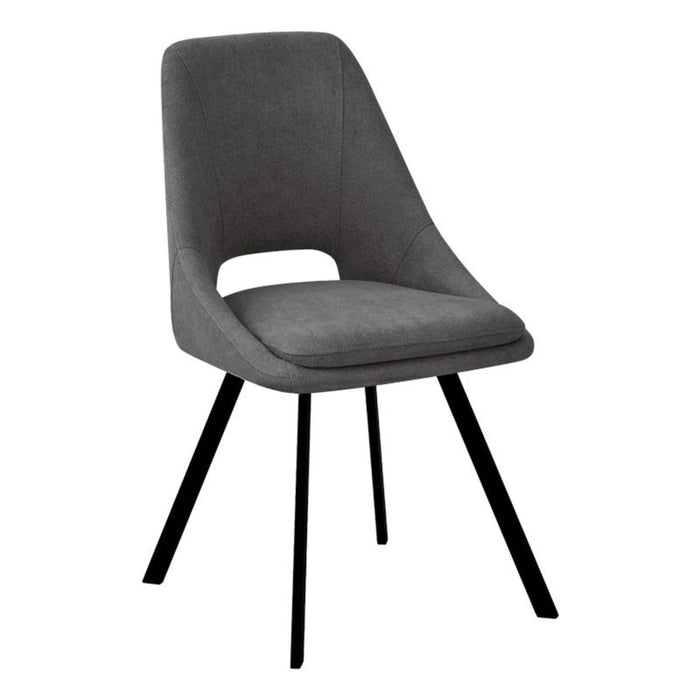 DINING CHAIR DARK GREY PLUSH INES
