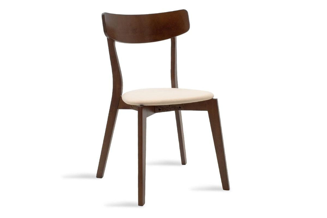 DINING CHAIR BEIGE/WALNUT LEG TOTO