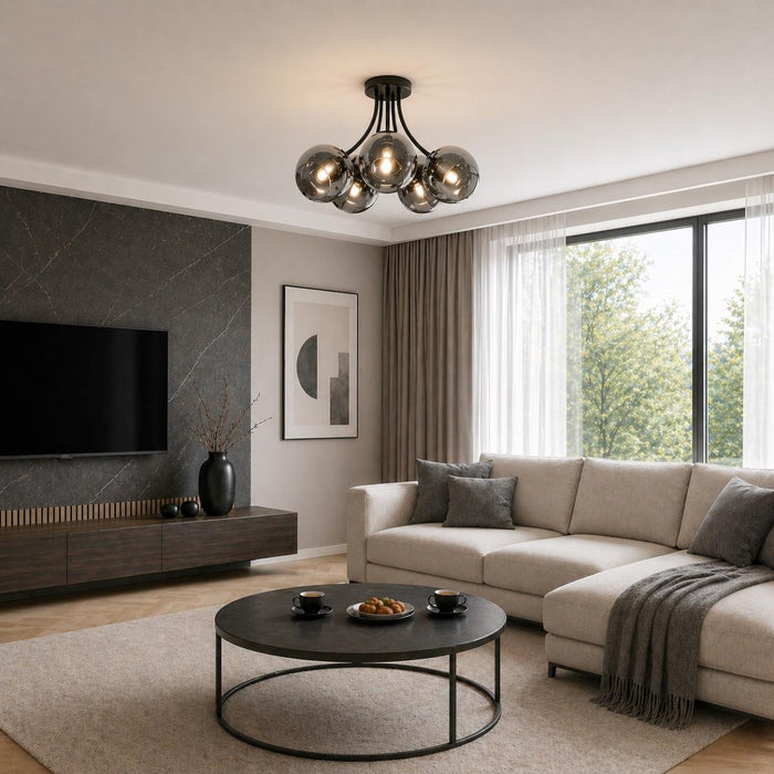 CEILING LAMP LAGO 5XE27 BLACK