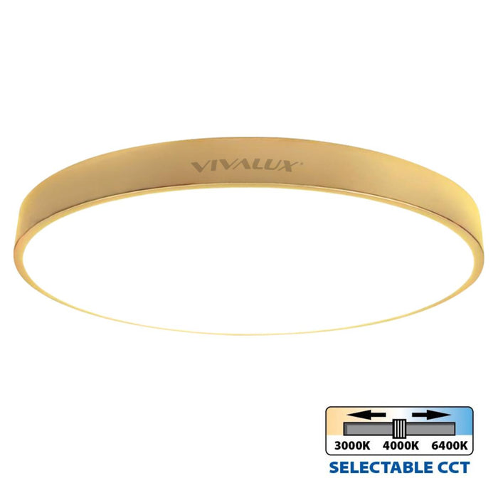 LED CEILING LAMP 35W CCT 40CM GOLD 40CM GOLD VIVALUX LUKA