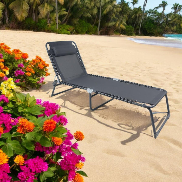 CHAIR CAMPING 189X60XCM T.GRAY HOME B