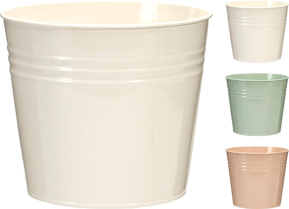 FLOWER POT 17X15CM METAL VARIOUS COLORS