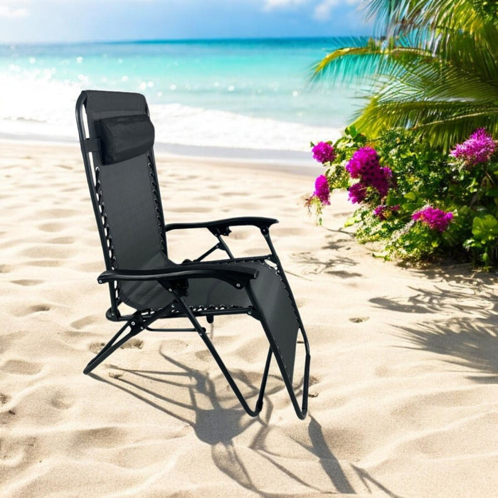 FOLDING CHAIR ZERO GRAVITY GREY HOME B