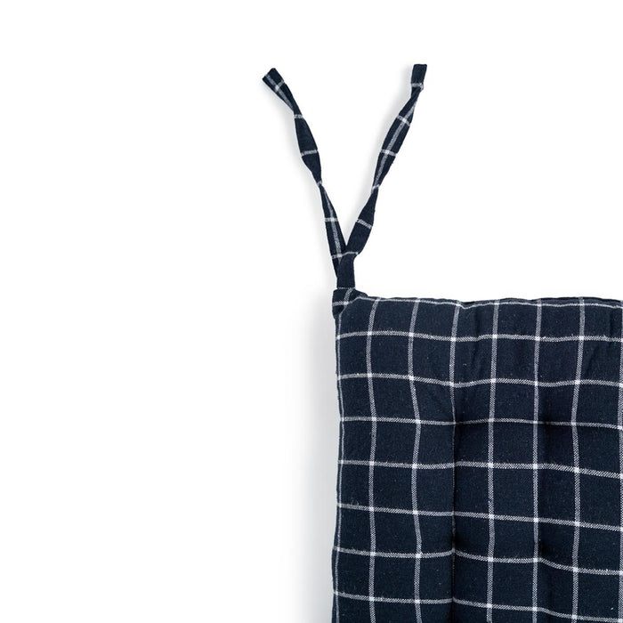 CHAIR CUSHION 40X40 CHECKED DARK BLUE