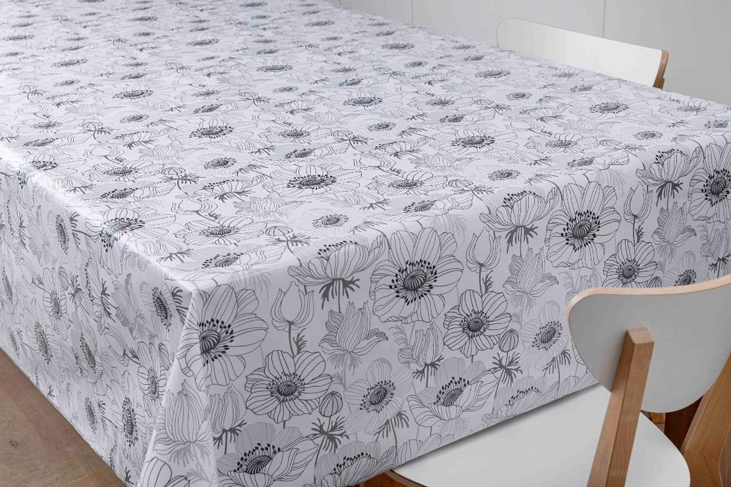PVC TARPAUL 140CMX20M FLOWERS GREY