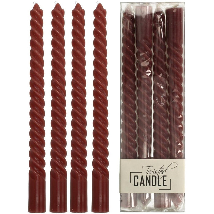 TWISTED CANDLE BURGUNDY 26X3X8CM