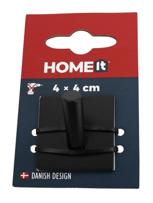 SELF-ADHESIVE HANGER BLACK MATTE 4X4CM