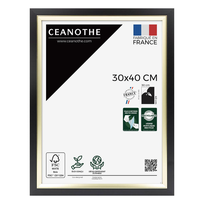 FRAME 30X40 ACTUAL BLACK GOLD