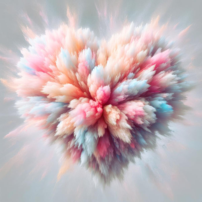 PAINTING 30X30 CM HEART COLOR EXPLOSION